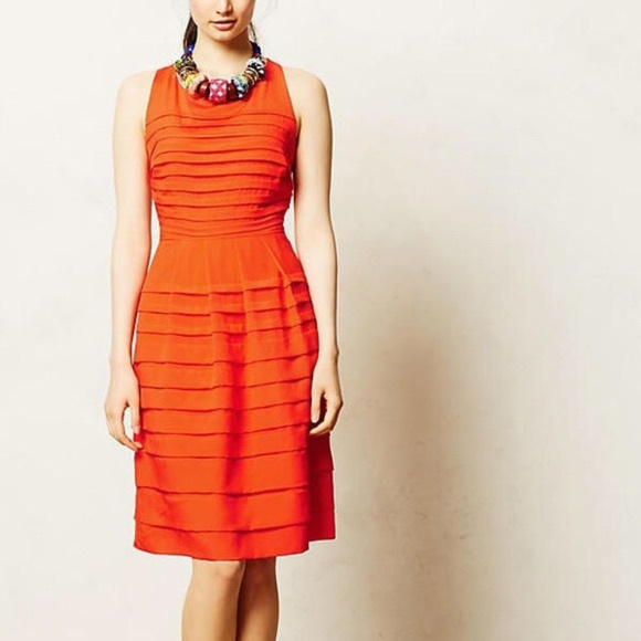 Eva Franco Dresses & Skirts - Eva Franco Ruffle Tangelo Sleeveless Dress